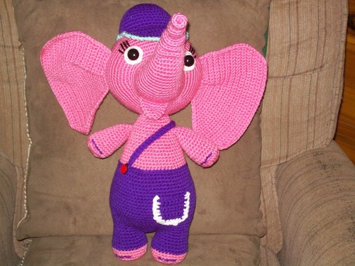 Crochet elephant pink in - crochet, 16