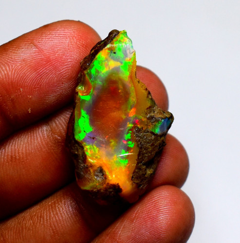 Opale marron feu multi - , brute