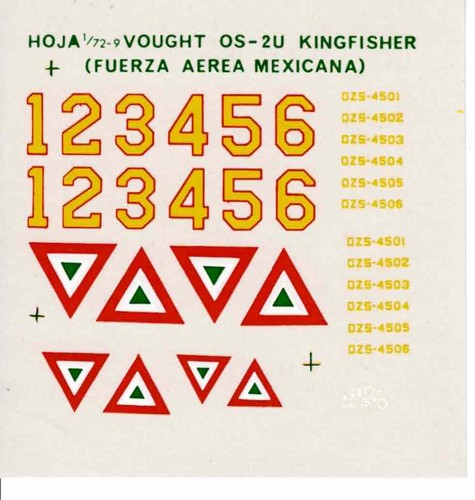 Hoja decals vought - vought, 0s-2u