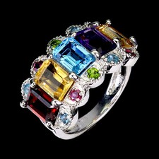 925 Bague en Argent Octogone