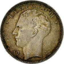 [#1165220] Coin, Belgium, 20 Francs, 20 Frank, 1935, AU, Silver, KM:105