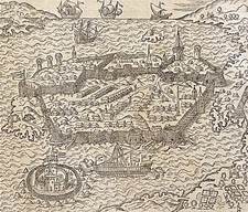 Naples Italie André Thevet (1504-1592) gravure de 1575 Napoli