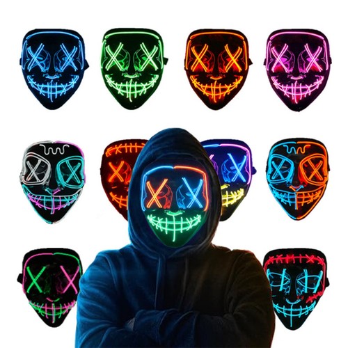 Masque halloween led néon - halloween,