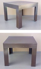 Table basse marron vintage plastique ancienne salon déco démontable