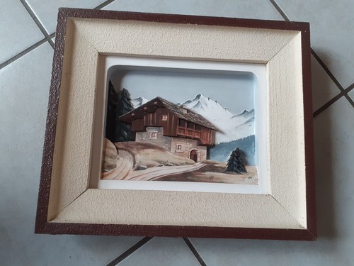 Tableau ancien bois relief - bois,