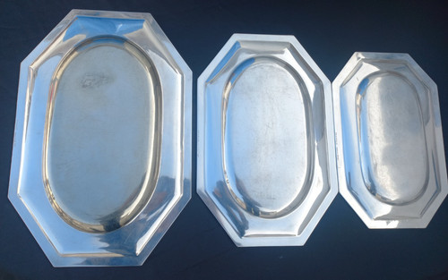 Plats service métal - , argenté