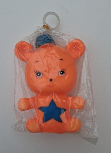 Jouet ancien ours - ours, orange
