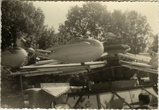 PHOTO ANCIENNE - VINTAGE SNAPSHOT - MANÈGE FÊTE FORAINE AVION JOUET - PLANE TOY
