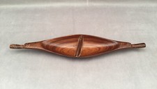 PIROGUE SCULPTURE SUR BOIS DE TECK ART ETHNIQUE TRIBAL AFRIQUE PLATEAU DÉCO PLAT