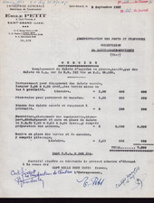 SAINT-AMAND-MONTROND (18) MATERIAUX de CONSTRUCTION "Emile PETIT" Facture en1957