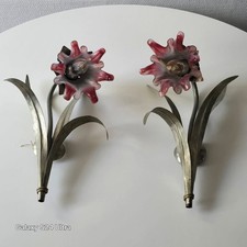 Paire applique art déco en tôle argenté Signé Ch. Debrie