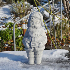 Figurine en pierre Père Noël Nicolas 30 cm 4 kg gris béton blanc résistant au...