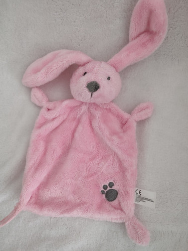 Doudou plat lapin rose