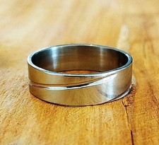 Bague Anneau en acier inoxydable Couleur Argenté Motif #70