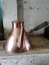 Chocolatière ancienne en cuivre étamé estampillée Villedieu 