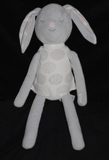 Peluche doudou lapin gris nez