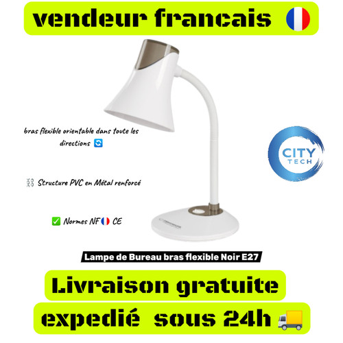 Lampe bureau e27 bras - de, à
