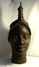 TETE de REINE bronze d'Ifé YORUBA Bini Edo NIGER Nigeria  L'Art de Benin  