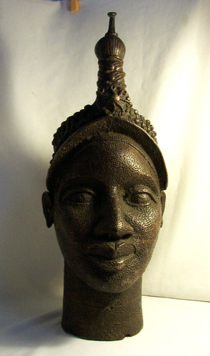 Sculpture tete reine bronze - reine,