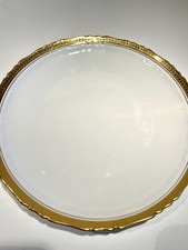 Plat porcelaine blanche Liseret Véritable Or Fin CEREALIN Porcelaine D’Art