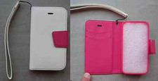 HOUSSE ETUI COQUE POCHETTE BLANC et ROSE pour iPHONE 4 & 4S 
