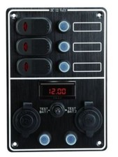 Tableau de Commande Panneau 3-fach12 V Avec Voltmètre 2 Batteries Testeur