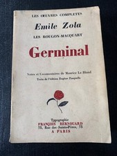Livre - Germinal Par Zola, Édition Limitée, 1928