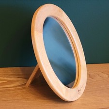 Miroir de table oval en bois