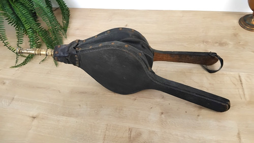 Soufflet cheminée ancien bois - soufflet,