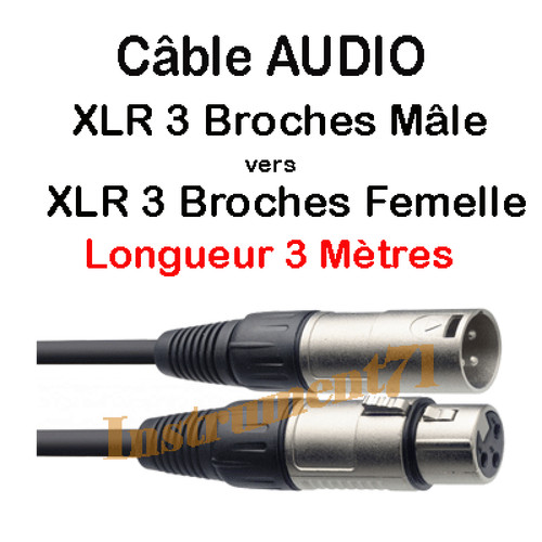 Câble xlr broches mâle - broches,
