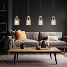 Luminaire Suspendu Éclairage/Lampe de Salon Lampe Verre Noir Fumée L 78cm