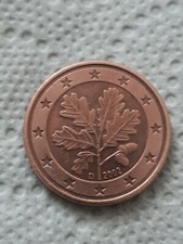 PIÈCE DE 5 CENTIME D'EURO FEUILLE DE CHÊNE AVEC GLAND  ANNEE  2002 Lettre D RARE