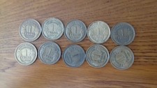 Lot de 10 pièces de 1 franc MORLON bronze-alu différentes