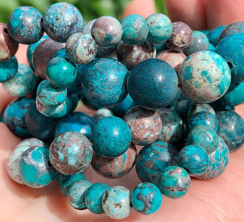 Lot perles turquoise - de,