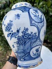 Grand Vase En Faience Peinte