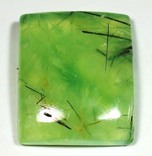 30 Ct 7X22X26 mm rutile vert naturel préhnite rectangulaire cabochon gemmes H...