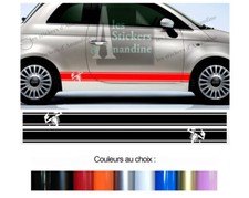 2 X BANDES ABARTH RACING ITALIE POUR FIAT 500 AUTOCOLLANT STICKER AUTO BD539