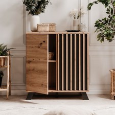 Buffet Salon Commode Rangement Bois Chêne Armoire Sideboard Massif Homestyle4u