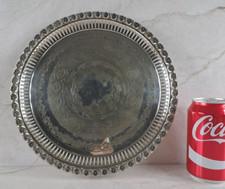 petit plat de présentation assiette sur pied métal argenté anglais MAPPIN & WEBB