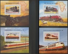 Guinea 1985 MNH** Steam Engines*Trains*Railways*Transport 4 Miniature Sheets