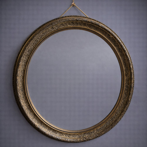 Miroir ancien ovale - , cadre