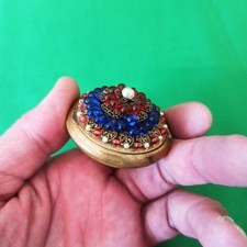 Petite boite à bijoux/pillules laiton/miroir