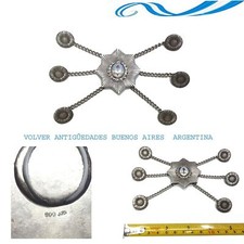 Ceinture gaucho rastra petit émail argenté bouclier argenté escudo boutons...