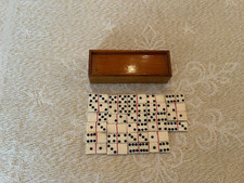 Ancien jeu miniature de dominos complet avec sa boîte en bois