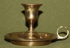 Ancien bougeoir en laiton avec plateau