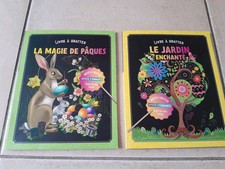LOT DE 2 LIVRES A GRATTER - LA MAGIE DE PAQUES LE JARDIN ENCHANTÉ