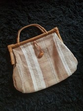 ?  SAC À MAIN OSIER TISSU RÉTRO VINTAGE ?