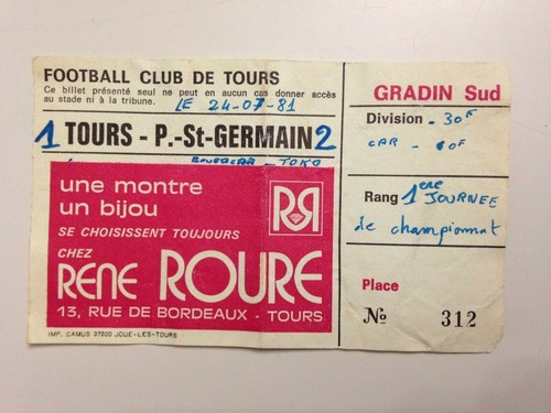 Ticket match championnat - match,