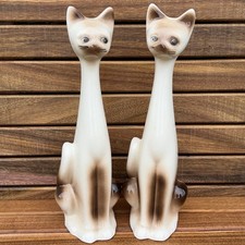 2 statuettes chats siamois