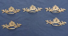 5 POIGNEES ENTREES bronze laiton style Louis XV tiroirs meuble bureaux 22 cm